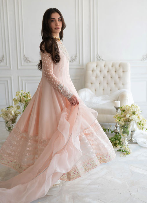 Lulu Peach Kalidaar And Dupatta