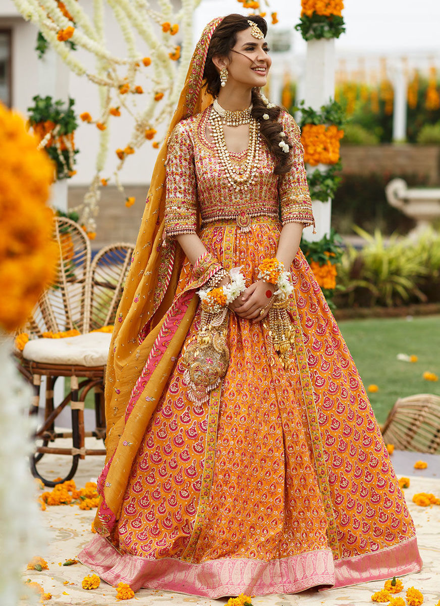 Riha Saffron Lehenga Choli