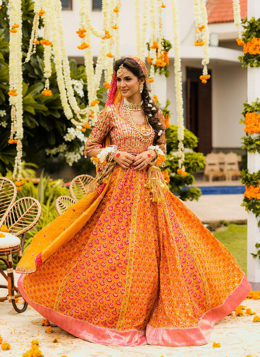 Riha Saffron Lehenga Choli