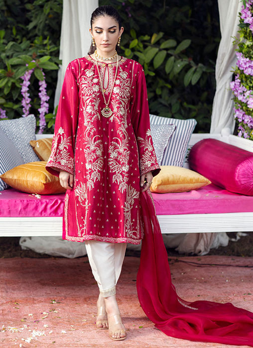 Picture of Isla Crimson Shirt And Dupatta