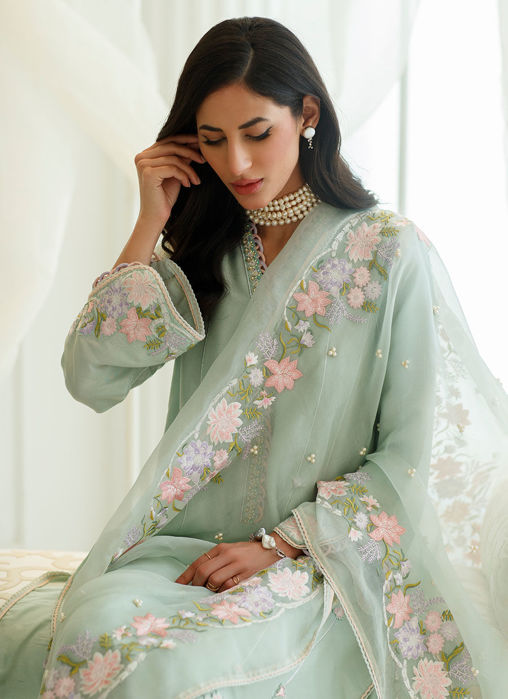 Menthe Shirt And Dupatta