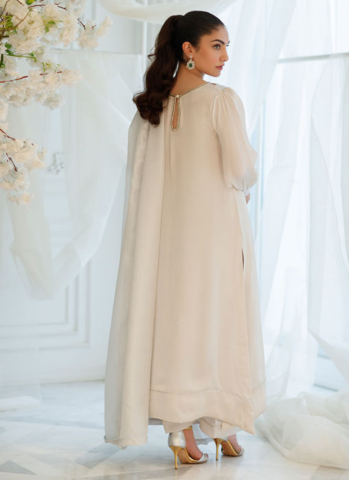 Silver Foil Shirt And Dupatta