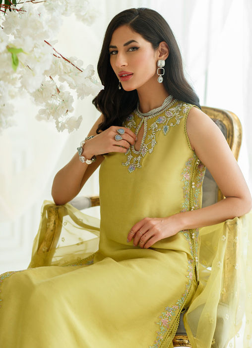 Vert Shirt And Dupatta