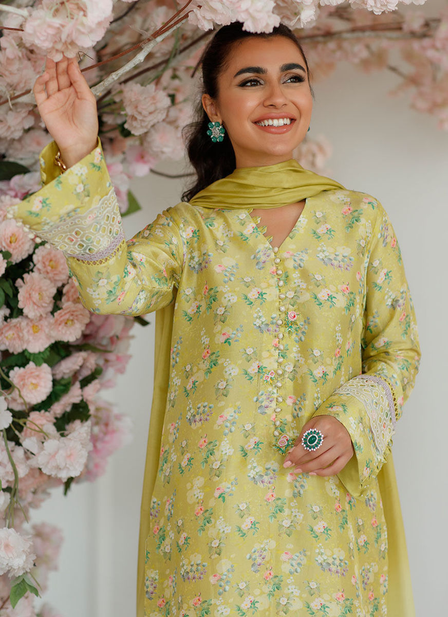 Eden Kiwi Shirt And Dupatta
