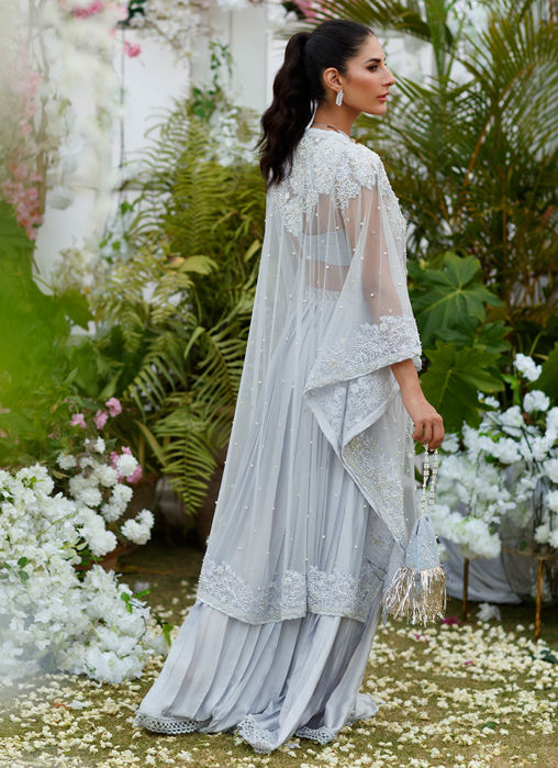 Claire Kaftan Cape In Wedgewood Blue