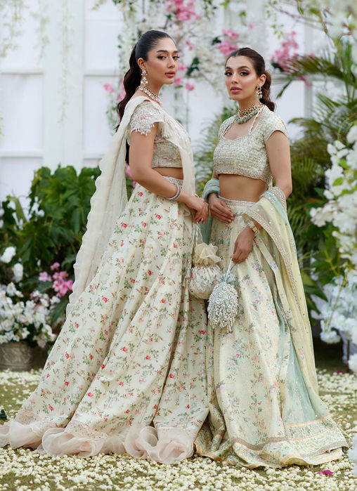 Zoe Lemon Mint Hand Embellished Lehnga Choli
