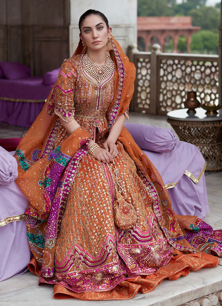 Imaan Mehndi Rust Kalidaar Bridal