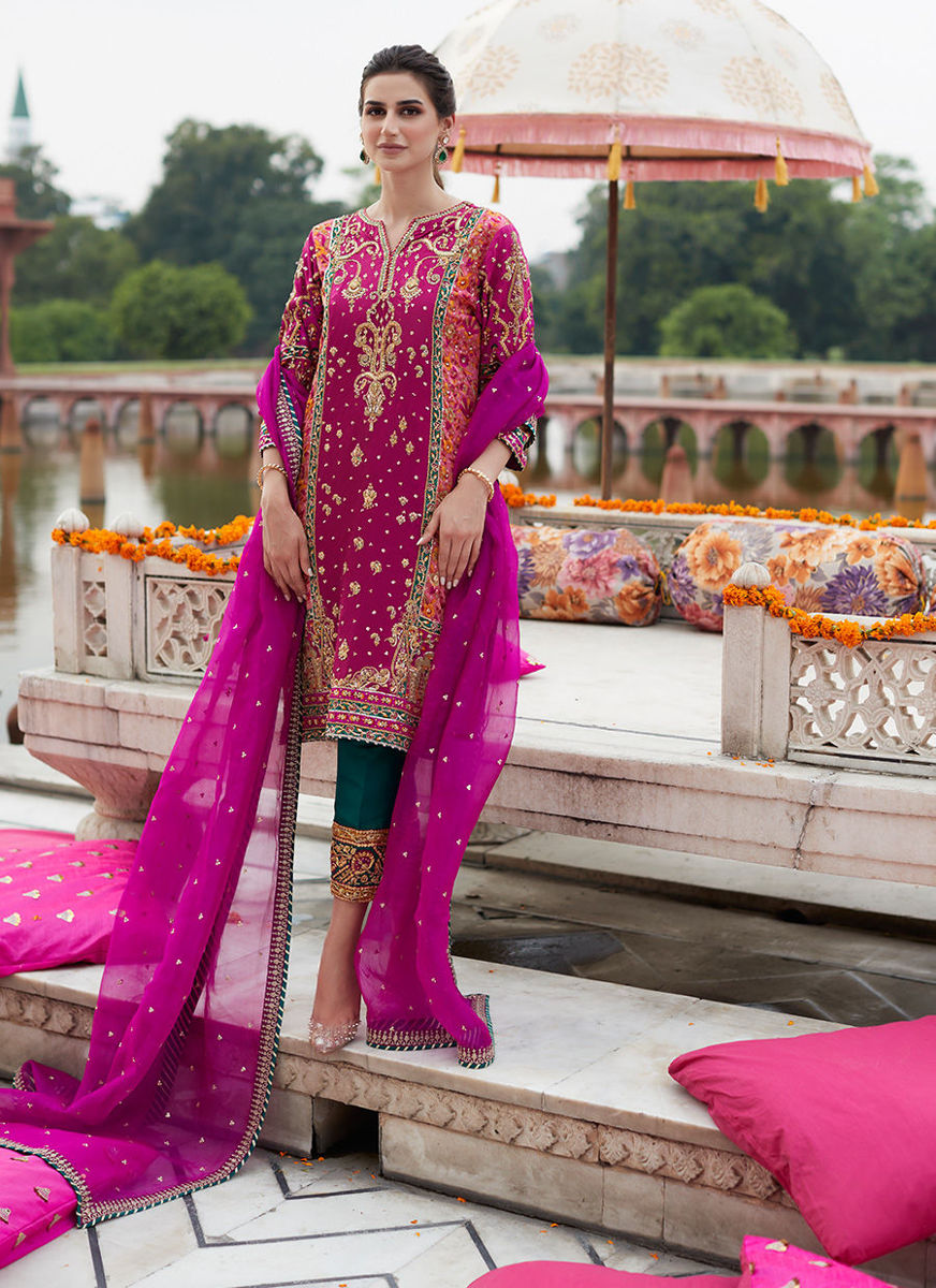 Zahra Mehndi Magenta Bp Kurta