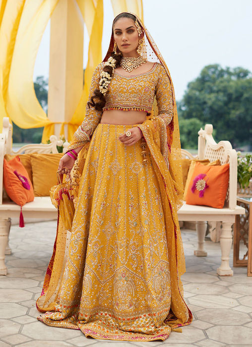 Picture of Marigold Bridal Lengha Choli