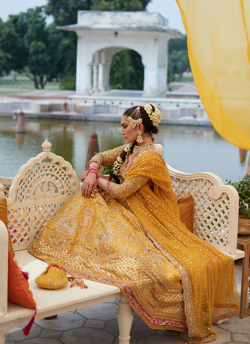 Marigold Bridal Lengha Choli