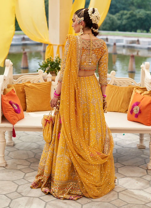 Marigold Bridal Lengha Choli