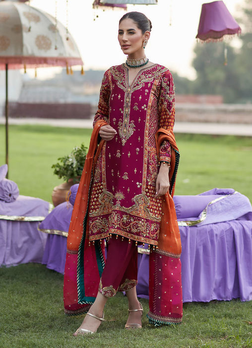 Fati Maroon Mehndi Bp Kurta