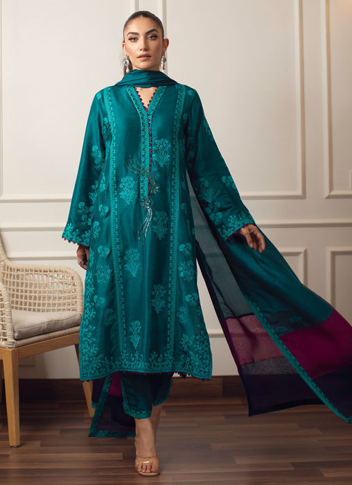 Picture of Saki Emerald Shirt And Dupatta