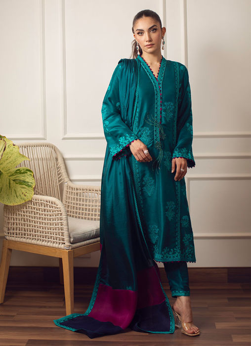 Saki Emerald Shirt And Dupatta
