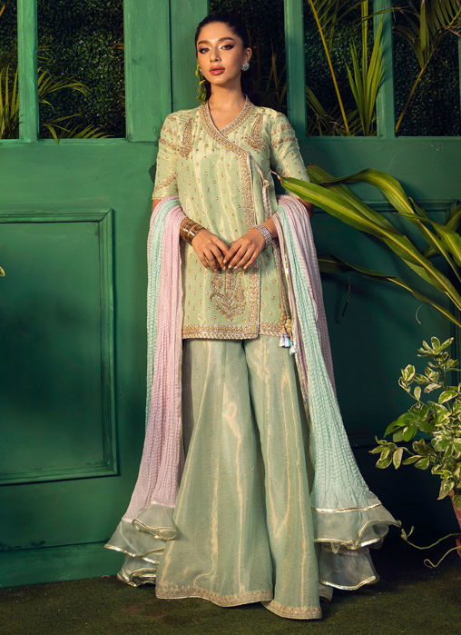 Picture of Dana Aqua Wrap With Dupatta