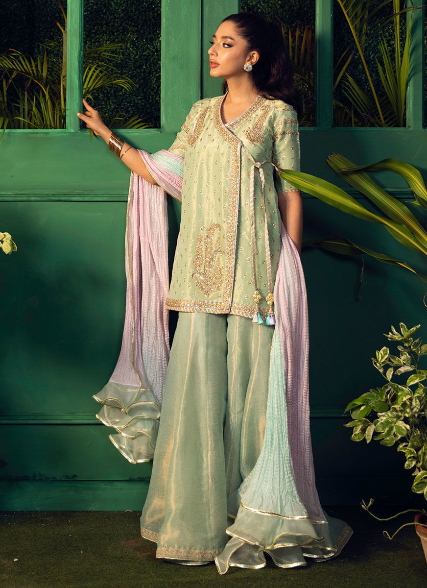 Dana Aqua Wrap With Dupatta