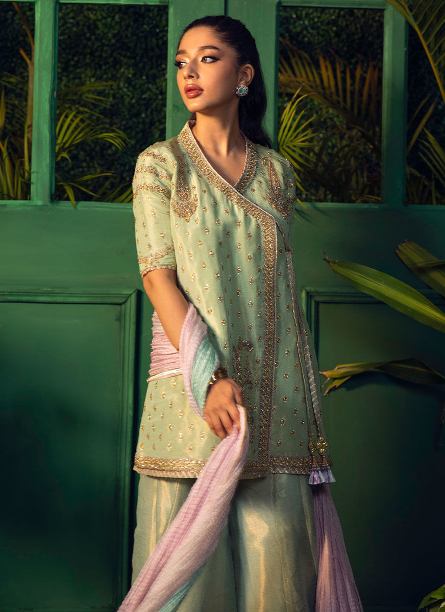 Dana Aqua Wrap With Dupatta