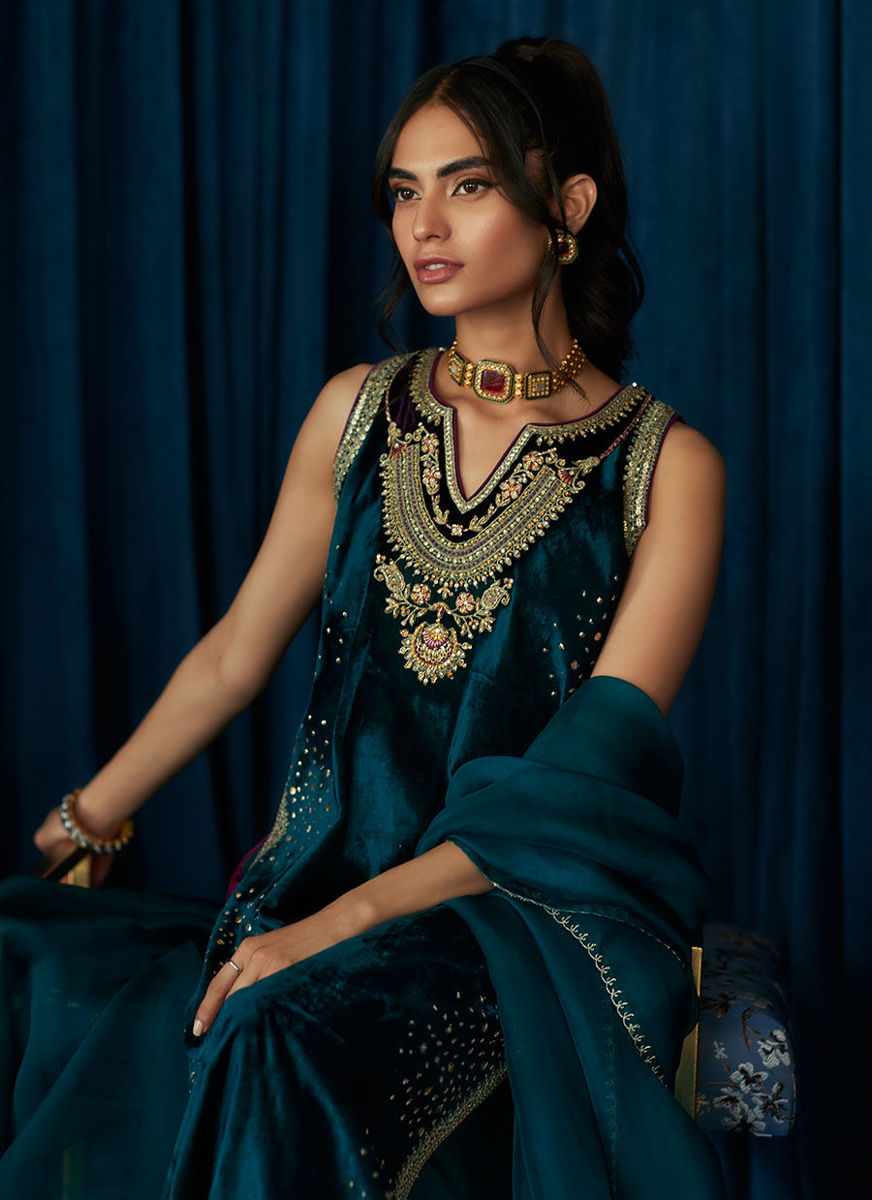 Audery Emerald Shirt And Dupatta