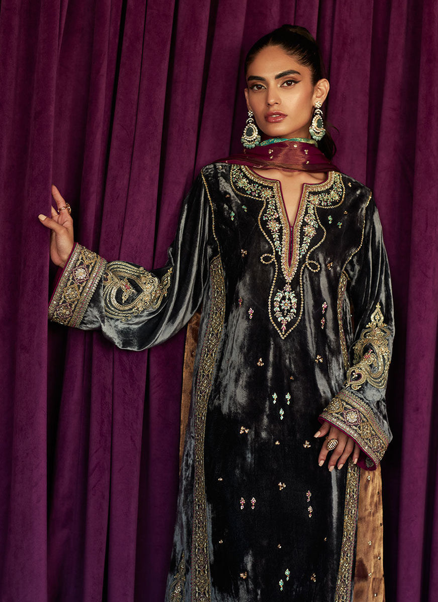 Salma Silver Shirt And Dupatta