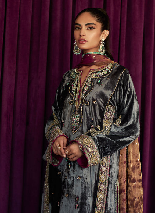 Salma Silver Shirt And Dupatta