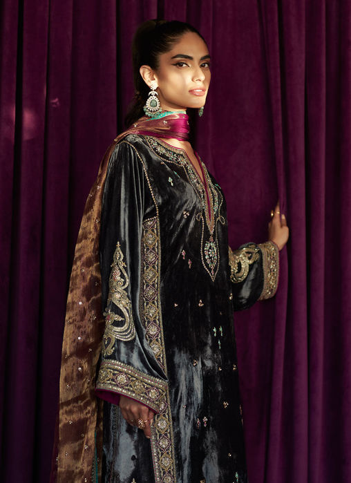 Salma Silver Shirt And Dupatta