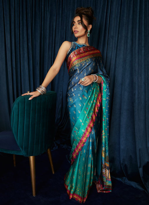 Julia Charmeuse Printed Saree
