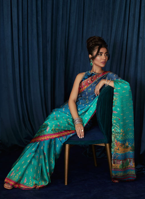 Julia Charmeuse Printed Saree