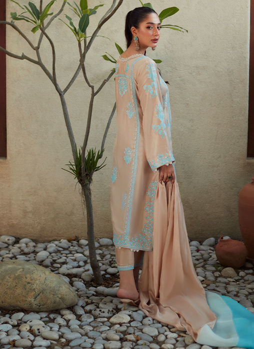 Mindi Beige Shirt And Dupatta