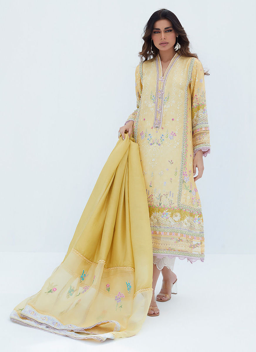 Lyma Lemon Shirt And Dupatta