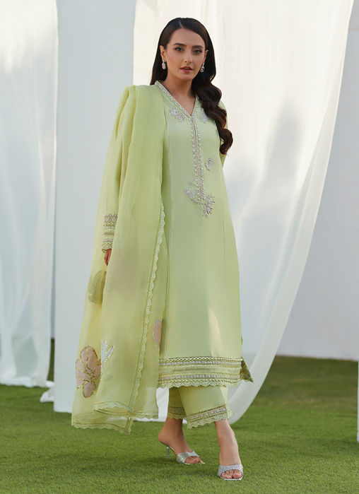 Picture of Uma Mint Embellished Shirt And Dupatta