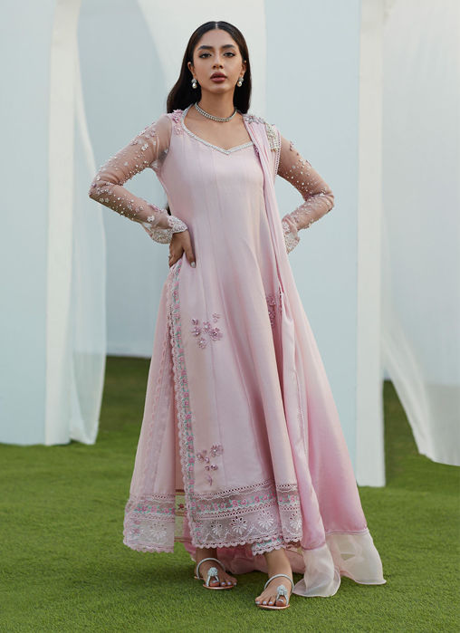 Pixie Pink Kalidaar And Draped Dupatta