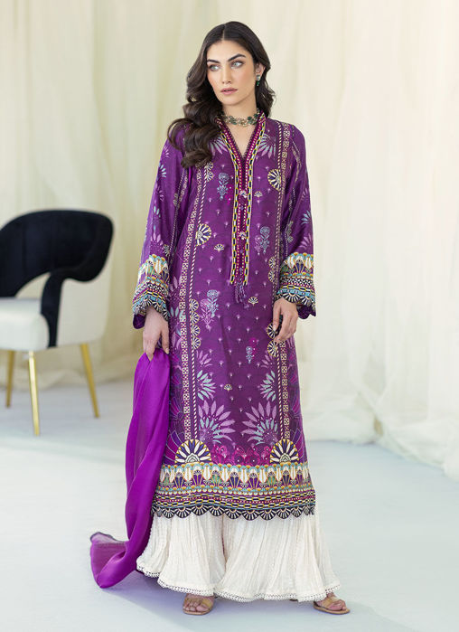Myrtle Plum Shirt And Dupatta