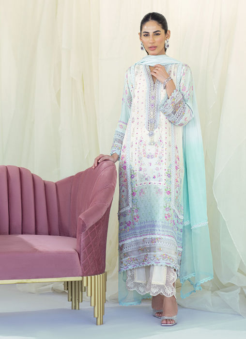 Frannie Ombre Silk Shirt And Dupatta
