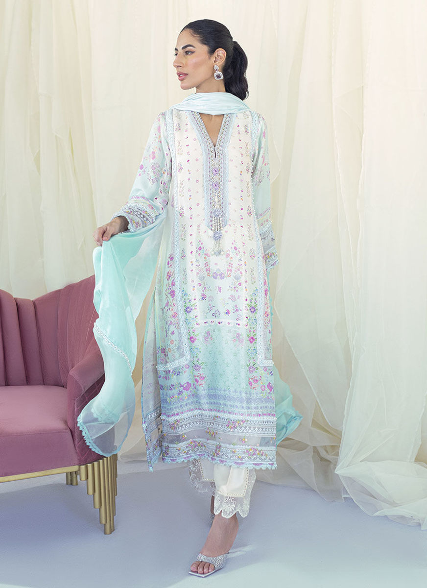 Frannie Ombre Silk Shirt And Dupatta