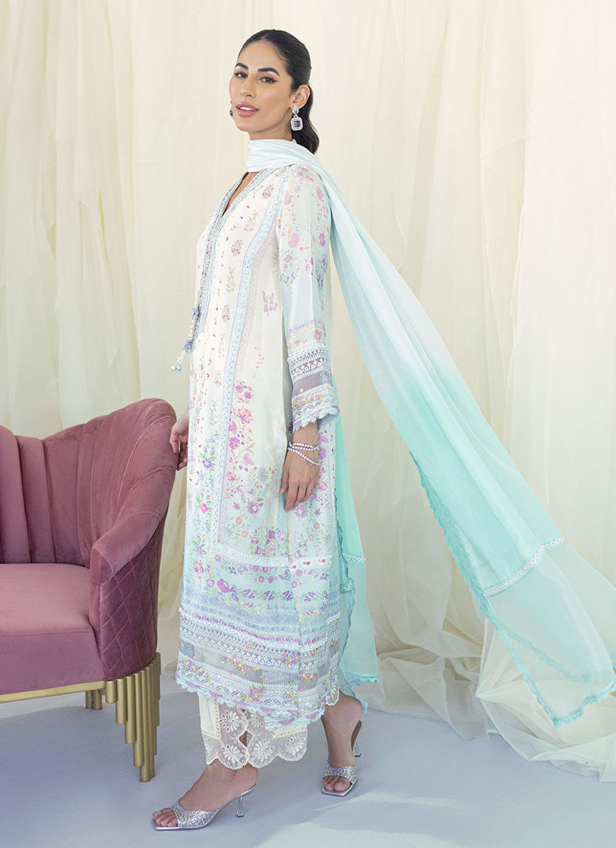 Frannie Ombre Silk Shirt And Dupatta