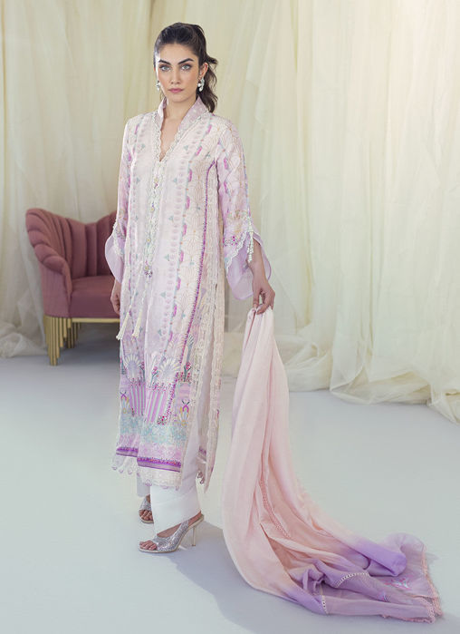 Maude Lavender Silk Shirt And Dupatta