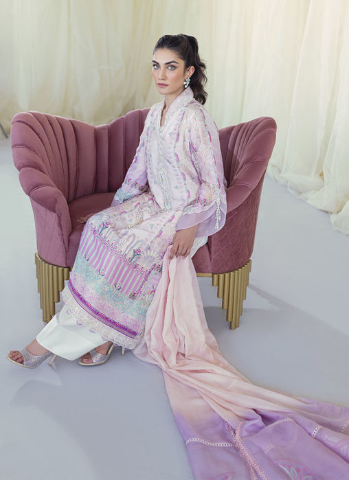 Maude Lavender Silk Shirt And Dupatta