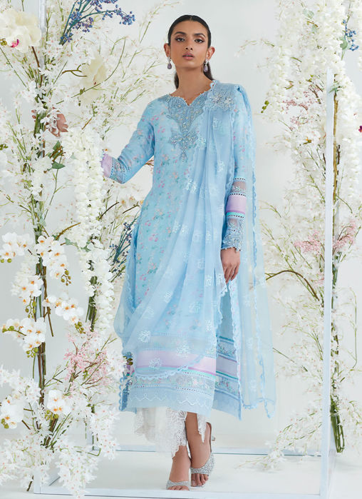 Picture of Celia Blue Shirt With Pre Draped Dupatta