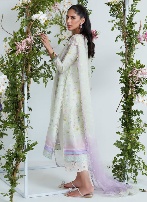 Grace Floral Shirt With Pre Draped Dupatta