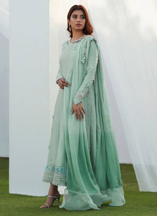 Picture of Anabella Aqua Kalidaar And Draped Dupatta