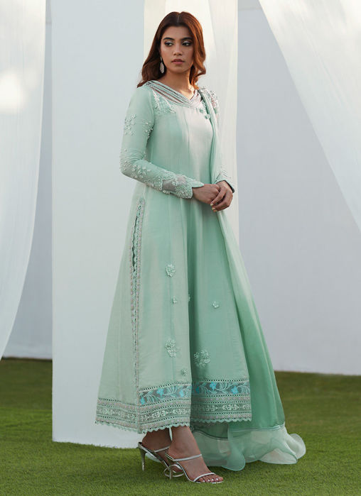Anabella Aqua Kalidaar And Draped Dupatta