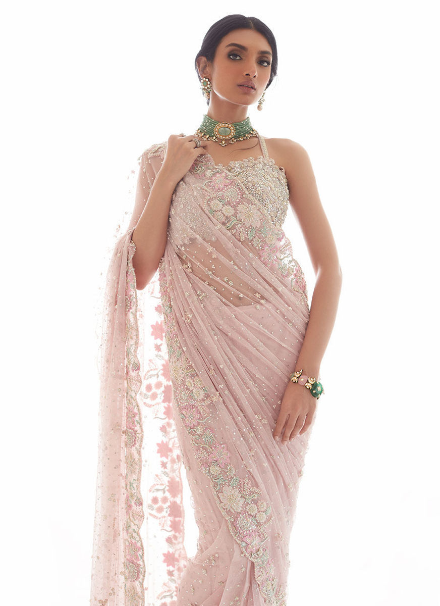Rosa Dreamweave Saree with Cutwork Embellished Jacket