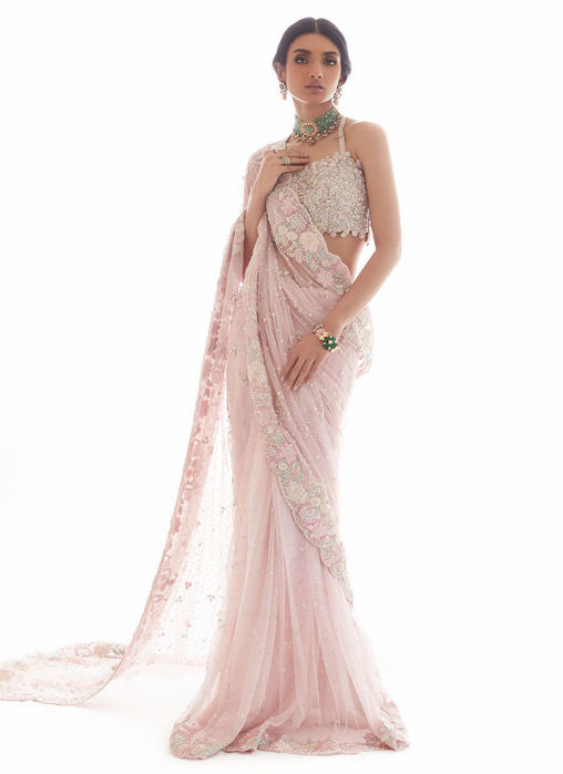 Rosa Dreamweave Saree with Cutwork Embellished Jacket