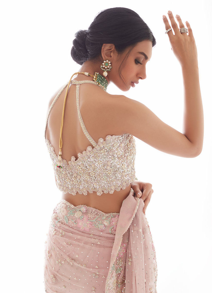 Rosa Dreamweave Saree with Cutwork Embellished Jacket