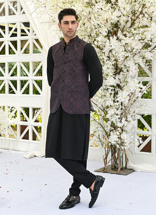 Picture of Leila Black Printed Waistcoat