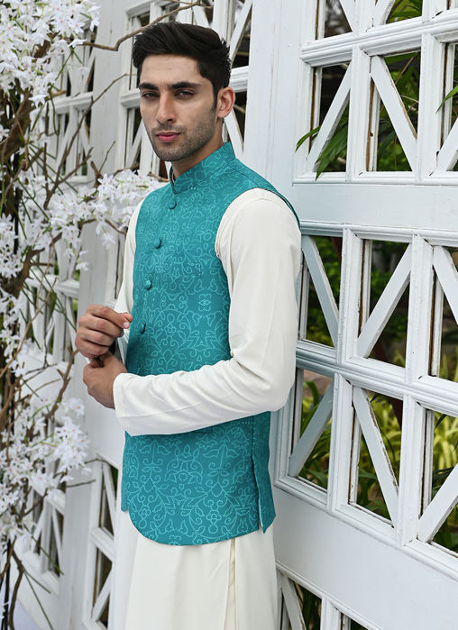 Rana Teal Waistcoat