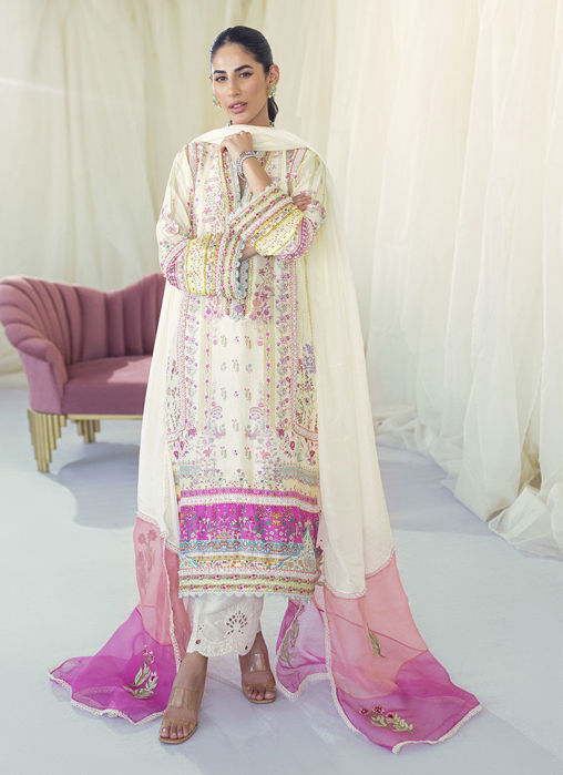 Lia Lemon Silk Shirt And Dupatta