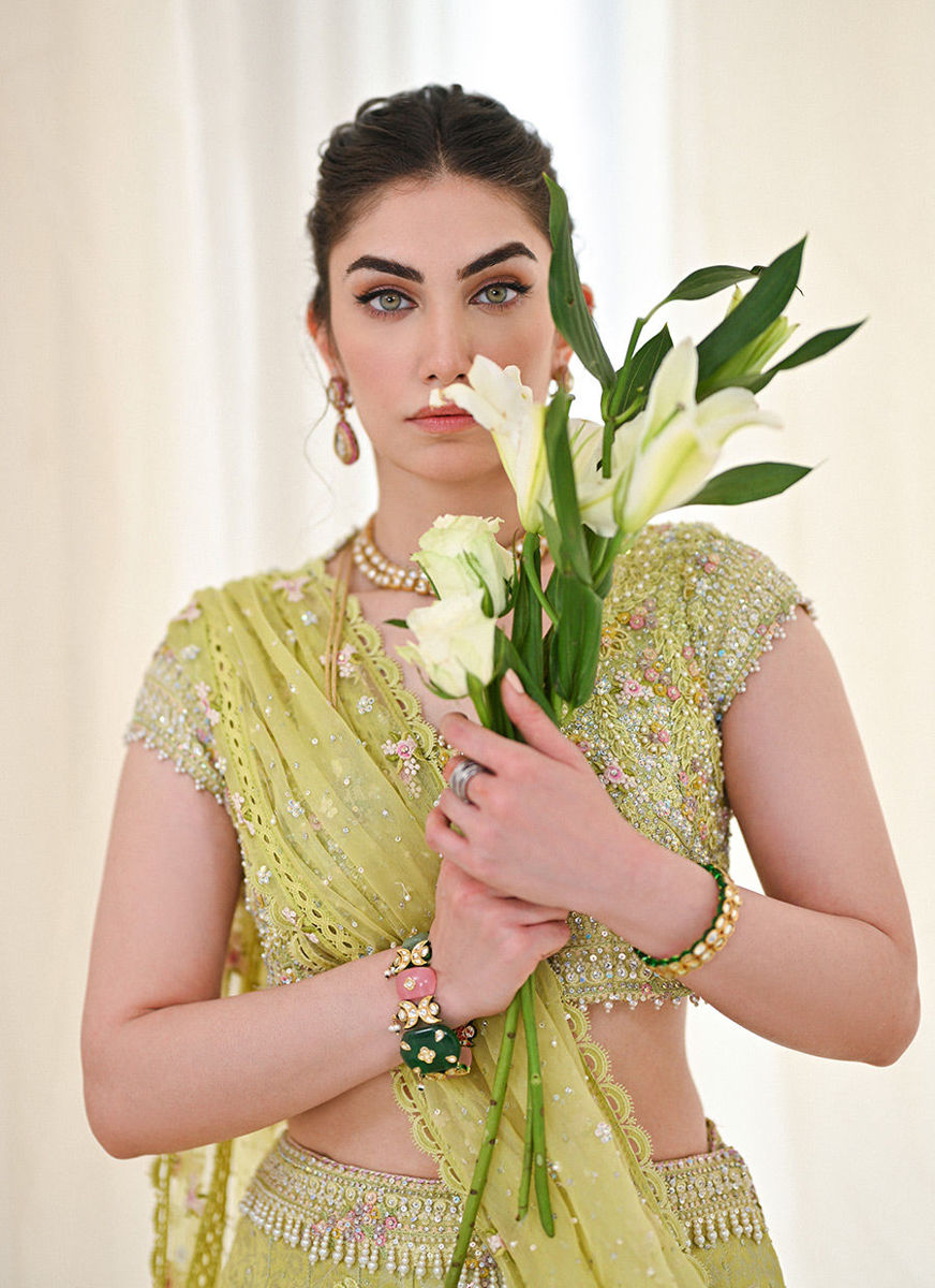 Kiki Kiwi Lengha Choli With Draped Dupatta