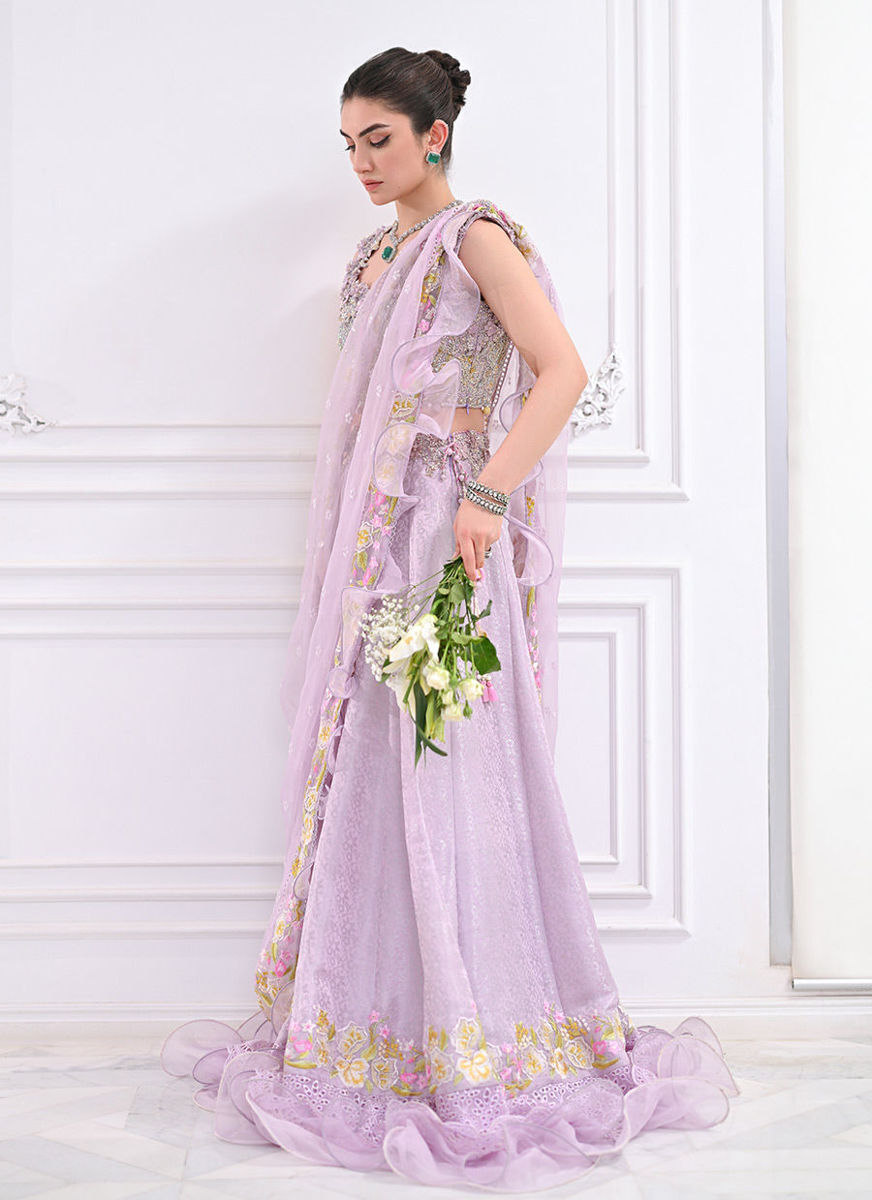 Labella Lavender Lengha Choli With Draped Dupatta