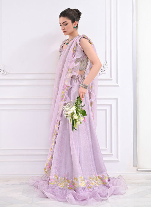 Picture of Labella Lavender Lengha Choli With Draped Dupatta